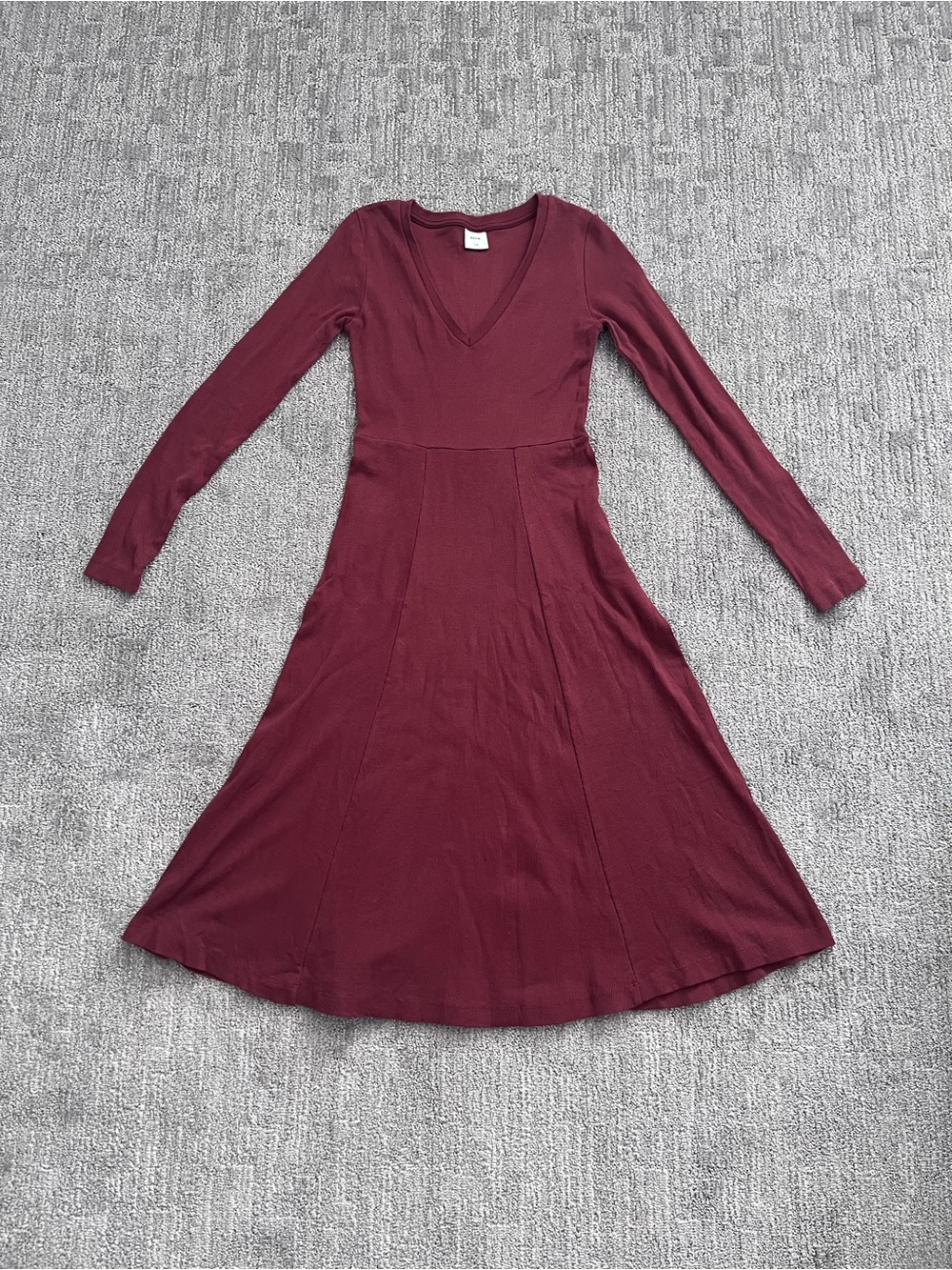 KOTN Long Sleeve V-Neck A-Line Dress